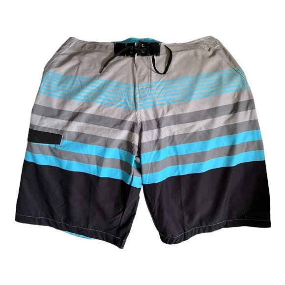 Men's UV Skins Board Shorts Swim Trunks Size 40 Blue Gray UPF 50+ Protection - Picture 1 of 3